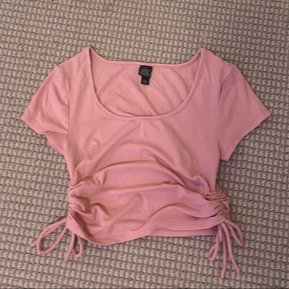 wild fable pink drawstring side top